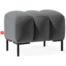 konsimo® Sitzhocker Veloursstoff 60 x 50 x 50 cm Dunkelgrau
