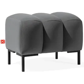 konsimo® Sitzhocker Veloursstoff 60 x 50 x 50 cm Dunkelgrau