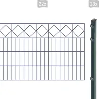 Arvotec Doppelstabmattenzaun »EXCLUSIVE 80 zum Einbetonieren "Karo" mit Zierleiste«, Zaunhöhe 80 cm, Zaunlänge 2 - 60 m 30984211-0 anthrazit H/L: 80 cm x 44 m