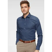 Olymp Businesshemd OLYMP No. Six super slim, Herren, Gr. 39, Normaler Arm, blau (rauchblau), 97% Baumwolle, 3% Elastolefin, Hemden,