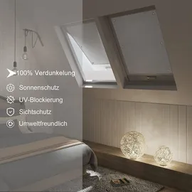 Woltu Thermorollo Dachfenster 96 x 115 cm grau