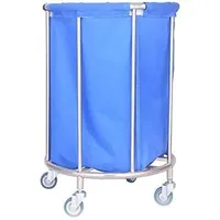 Wäschesammler Wäschesortierer Rund Wäschekorb Sorter Wagen Heavy Duty, Commercial Hotel Krankenhaus Reinigung Trolley mit Rollen und Abnehmbarer Tasche