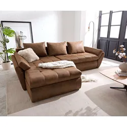 DELIFE Ecksofa Loana 275x185 cm Braun mit Schlaffunktion, Ecksofas
