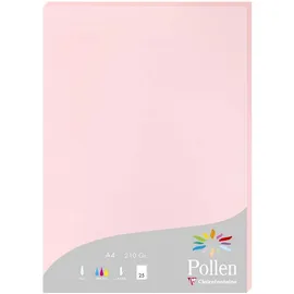 Clairefontaine 24281C Packung mit 25 Karten Pollen 210g, DIN A4, 21 x 29,7cm, Rosa