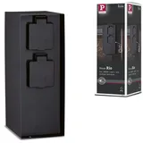 Paulmann Steckdosensäule Rio Zweifach IP44 Anthrazit