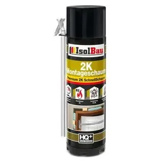 Isolbau Bauschaum 2K-Montageschaum, mit Adapter, 2K Montageschaum 1 x 400ml