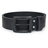 Frentree Ledergürtel MADE IN GERMANY, 100% echtes Leder, 4 cm breit, Schwarze Schnalle, Gürtel für Herren, Schwarz - Bundweite 95cm = Gesamtlänge 110cm