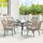 Outsunny Gartenstuhl 2er Set Gartenstuhl 54 x 65 x 80 cm grau/silber wetterfest mit Armlehne
