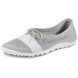 Barfußschuh LEGUANO "STLYE PEAR", Damen, Gr. 43, grau (grau, weiß), Textil, sportlich, Schuhe Barfußschuh, Slipper, Freizeitschuh, Bequemschuh verstärkt das taktile Empfinden