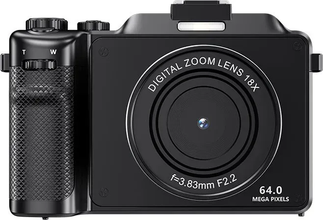 Komery X9 4K 64MP Autofokus Vlogging-Kamera mit 18-fachem Digitalzoom, kompakte Digitalkamera mit Blitzlicht & Anti-Verwackelung, Fotokamera für Jugendliche und Anfänger – Schwarz