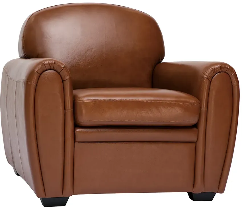 Fauteuil vintage cuir marron CLUB