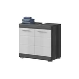 Waschbeckenunterschrank SCHLOONSEE  Breite 60cm  2 Tür  2 Fächer  mit Siphonausschnitt  MDF-Front in verschiedenen Farben erhältlich  Badmöbel  Badschrank  Kommode  Bad  Schloonsee , weiß , Maße (cm): B: 60 H: 56