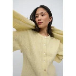 Gina Tricot - Short sleeve knitted cardigan - Cardigans - Gelb - XS - Dame - Gelb - XS