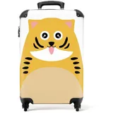 NoBoringSuitcases.com© Kinderkoffer Tierporträt - Katze - Kinder 55x35x20cm, 4 Rollen, Kinder Koffer Klein, Trolley Handgepäck bunt 35 cm x 55 cm x 20 cm