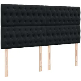 vidaXL Boxspringbett mit Matratze Schwarz 180x200 cm Samt