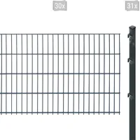 Arvotec Doppelstabmattenzaun ARVOTEC "ESSENTIAL 83 zum Einbetonieren", grau (anthrazit), H:83cm, Stahl, Kunststoff, Zaunelemente, Zaunhöhe 83 cm, Zaunlänge 2 - 60 m