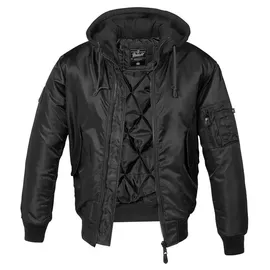 Brandit Textil MA-1 Sweat Hooded Jacket schwarz M