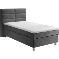 Westfalia Schlafkomfort Boxspringbett, grau (anthrazit), B:105cm L:210cm, Bezug: 100%