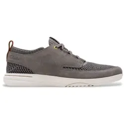 Clarks für Herren. 26181629 Easeway Sport graue Lederschuhe (42), Wohnung, Wildleder, Schnürsenkel, Lässig