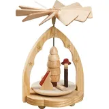 Richard Glaesser Weihnachtspyramide Wärmespiel Christi Geburt natur, Höhe 11 cm, Handwerkskunst original Erzgebirge