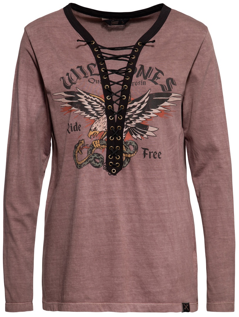 Queen Kerosin Wild Ones Ride Free Damen Langarmshirt, pink, Größe 3XL
