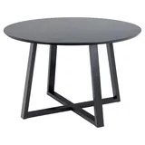 VCM Actona Esstisch Malika Ø 120 cm Holz Schwarz
