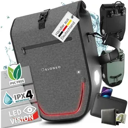 ELONEO Fahrradtasche für Laptop wasserdicht mit LED, 28L