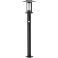 LINDBY LED-Wegelampe Gregory, 76cm, Sensor, dunkelgrau, IP44