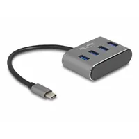 DeLock 63223 USB 3.2 Gen 1 Hub mit Type-C Anschluss Typ-A Buchsen oben