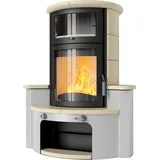 Kaminofen HARK 63 GT ECOplus 5 kW - Ofenkacheln: Quarz-Weiß - Korpus: graphit