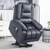 Homcom Fernsehsessel mit Aufstehhilfe Elektrisch 94 x 107 x 85 cm Grau mit Fernbedienung