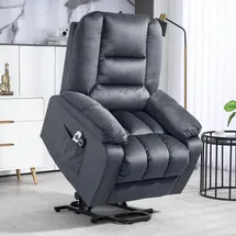 Homcom Fernsehsessel mit Aufstehhilfe Elektrisch 94 x 107 x 85 cm Grau mit Fernbedienung