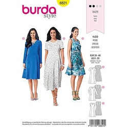burda Schnitt 6821 "Kleid mit weitem Rock"