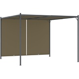 vidaXL Gartenpergola mit Ausziehbarem Dach 3x3 m Taupe 180 g/m2