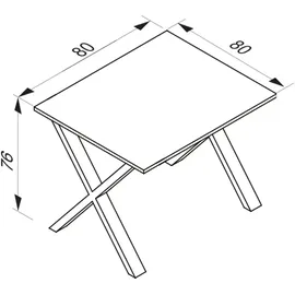 VCM Xona X 80 x 76 x 80 cm grau