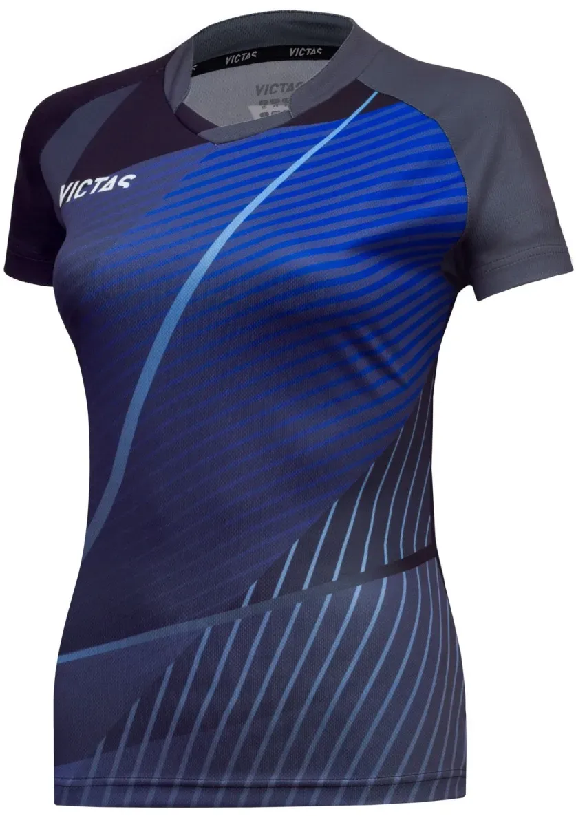Victas Ladyshirt 237 schwarz/blau/grau L - L