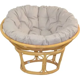 moebel-direkt-online Papasansessel Baumwolle, Polyester 100 x 60 x 100 cm Beige mit Kissen