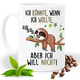 Tasse mit Lustigem Spruch Ich könnte wenn ich wollte aber ich will nicht |Geschenk Idee| Kaffee Tee Tasse | Fototasse, Motivtasse |Keramik (Weiss.)