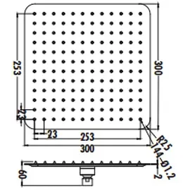 Aloni Regendusche Kopfbrause Quadrat Schwarz matt 30 x 30 cm