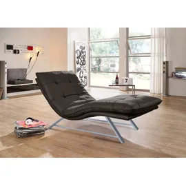 W.Schillig Relaxliege daily dreams Leder 75 x 91 x 170 cm braun mit Kissen