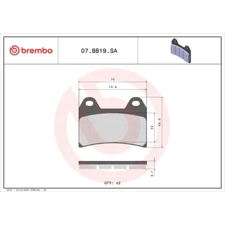 Brembo Bremsbelagsatz, Scheibenbremse 07BB19SA