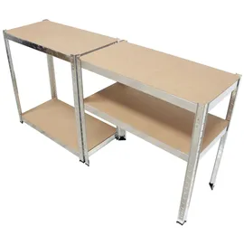 Baumarktplus Schwerlastregal 160x80x40 cm 2er Set Lagerregal Kellerregal Metallregal Garagenregal