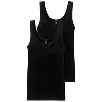 SCHIESSER Trägertop (2er Pack) Unterhemd, Schwarz (Schwarz 000), 36