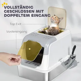 PawHut Katzentoilette onesize Weiß
