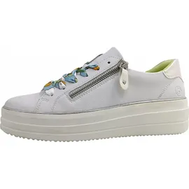 REMONTE Damen Sneaker D1C06, Frauen Halbschuhe,lose Einlage,Strassenschuhe,Sportschuhe,Freizeitschuhe,Turnschuhe,Weiss Kombi (80),39 EU - 39
