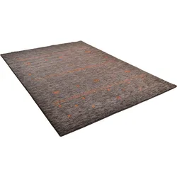 Wollteppich THEKO "Nebraska ZO89615" Gr. 1, grau (anthrazit), B:70cm H:10mm L:140cm, Wolle, Teppiche, Handweb-Teppich, reine Wolle, Gabbeh-Struktur, handgewebt