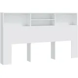 vidaXL Bett-Kopfteil mit Ablagen Weiß 180x19x103,5 cm