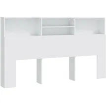 vidaXL Bett-Kopfteil mit Ablagen Weiß 180x19x103,5 cm