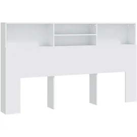 vidaXL Bett-Kopfteil mit Ablagen Weiß 180x19x103,5 cm