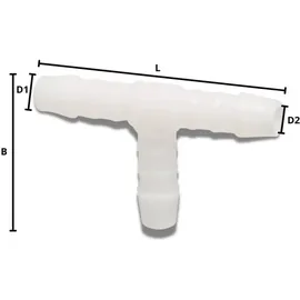 KLASEBO® Schlauchverbinder Kunststoff T-Stück 5 mm Weiß